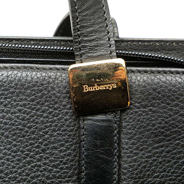 バーバリー ノバチェック ハンドバッグ ブラック レザー レディース BURBERRY 【中古】