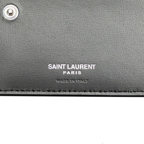 サンローラン タイニーモノグラム イースト ウエスト ウォレット 二つ折り財布 644587 ブラック レザー メンズ SAINT LAURENT 【中古】