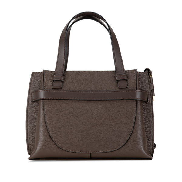 ロエベ ゲート トップハンドルミニバッグ ショルダーバッグ 2WAY ブラウン レザー レディース LOEWE 【中古】