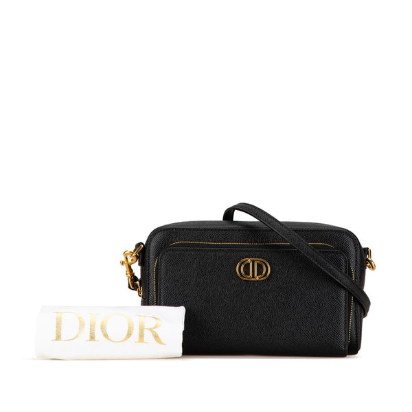 ディオール カロ ダブルポーチ 斜め掛け ショルダーバッグ S7431UBAE 900U ブラック カーフ レディース Dior 【中古】