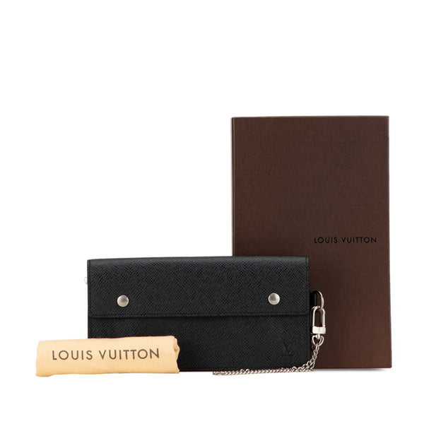 ルイ ヴィトン タイガ ポルトフォイユ アコルディオン 長財布 M30992 アルドワーズ ブラック PVC レザー レディース LOUIS VUITTON 【中古】