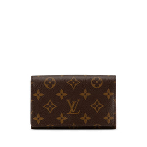 ルイ ヴィトン モノグラム ポルトフォイユ トレゾール 二つ折り財布 M61736 ブラウン PVC レザー レディース LOUIS VUITTON 【中古】