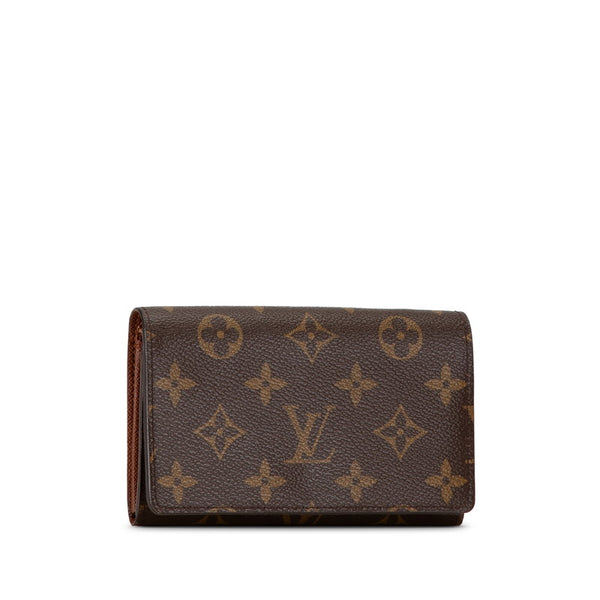 ルイ ヴィトン モノグラム ポルトフォイユ トレゾール 二つ折り財布 M61736 ブラウン PVC レザー レディース LOUIS VUITTON 【中古】