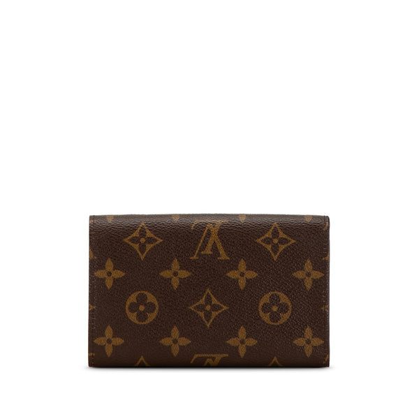 ルイ ヴィトン モノグラム ポルトフォイユ トレゾール 二つ折り財布 M61736 ブラウン PVC レザー レディース LOUIS VUITTON 【中古】