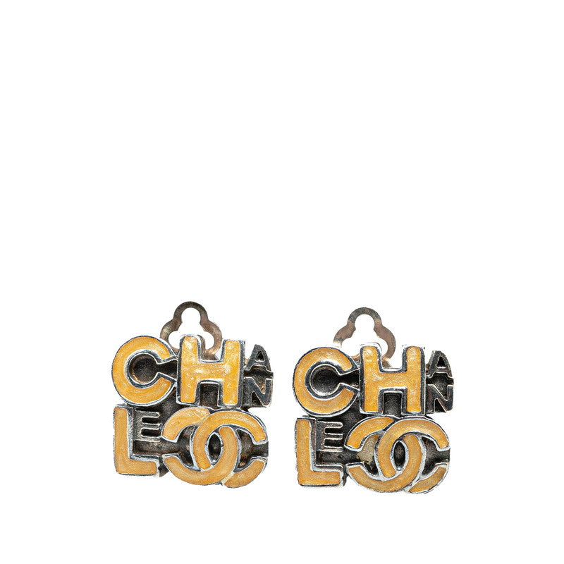 シャネル ロゴ イヤリング シルバー ベージュ メタル レディース CHANEL 【中古】