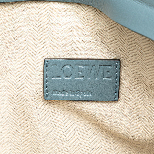 ロエベ リピートアナグラム 斜め掛け ショルダーバッグ ブルー レザー レディース LOEWE 【中古】