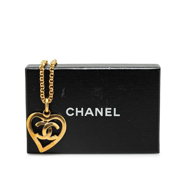 シャネル ヴィンテージ ココマーク ハート モチーフ ネックレス ゴールド メッキ レディース CHANEL 【中古】