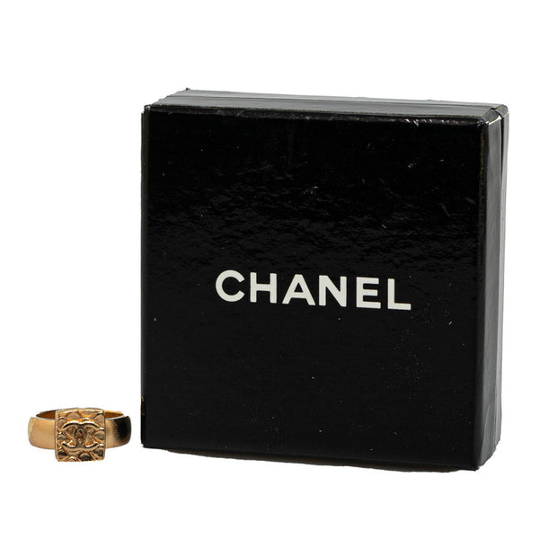 シャネル ココマーク スクエア リング 指輪 #53 ゴールド メッキ レディース CHANEL 【中古】