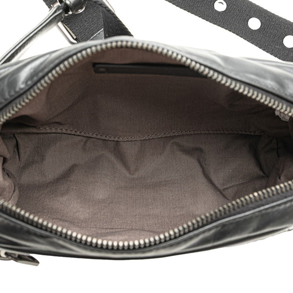 ボッテガヴェネタ イントレチャート ボディバッグ ウエストバッグ ブラック レザー レディース BOTTEGAVENETA 【中古】