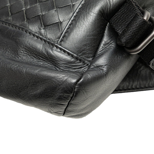 ボッテガヴェネタ イントレチャート ボディバッグ ウエストバッグ ブラック レザー レディース BOTTEGAVENETA 【中古】