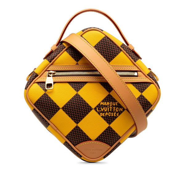 ルイ ヴィトン ダミエ ポップ チェス メッセンジャー ショルダーバッグ N40562 ジョーヌマット イエロー PVC レザー メンズ LOUIS VUITTON 【中古】