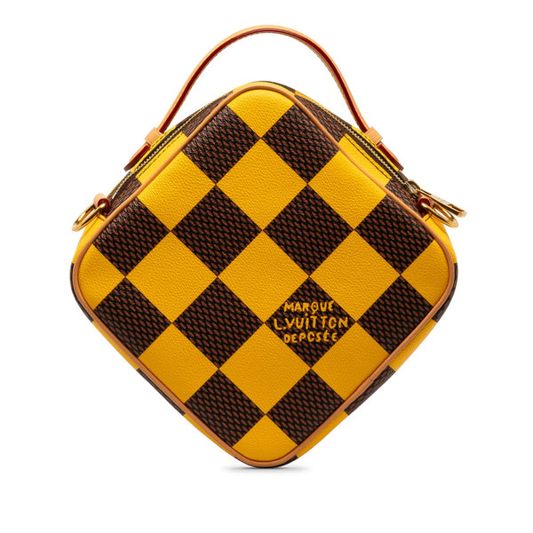 ルイ ヴィトン ダミエ ポップ チェス メッセンジャー ショルダーバッグ N40562 ジョーヌマット イエロー PVC レザー メンズ LOUIS VUITTON 【中古】