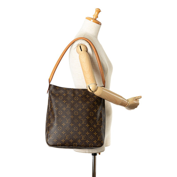 ルイ ヴィトン モノグラム ルーピングGM ショルダーバッグ ハンドバッグ M51145 ブラウン PVC レザー レディース LOUIS VUITTON 【中古】