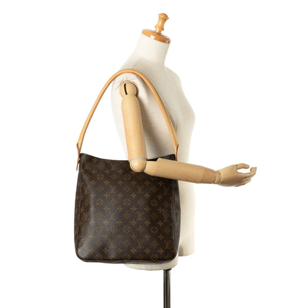 ルイ ヴィトン モノグラム ルーピングGM ショルダーバッグ ハンドバッグ M51145 ブラウン PVC レザー レディース LOUIS VUITTON 【中古】