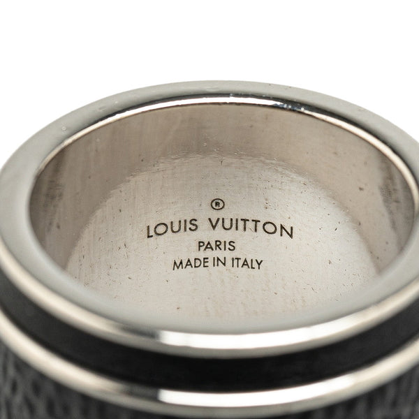 ルイ ヴィトン モノグラム エクリプス バーグ リング 指輪 ＃L M68206 シルバー ブラック メタル PVC メンズ LOUIS VUITTON 【中古】