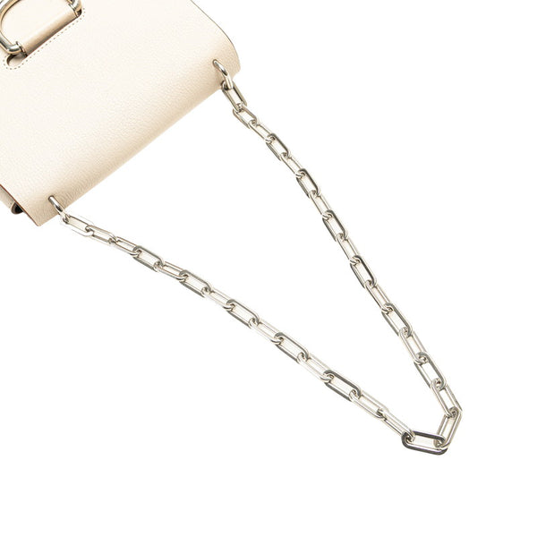 バーバリー チェーン ショルダーバッグ ベージュ レザー レディース BURBERRY 【中古】