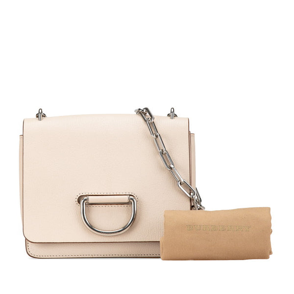 バーバリー チェーン ショルダーバッグ ベージュ レザー レディース BURBERRY 【中古】