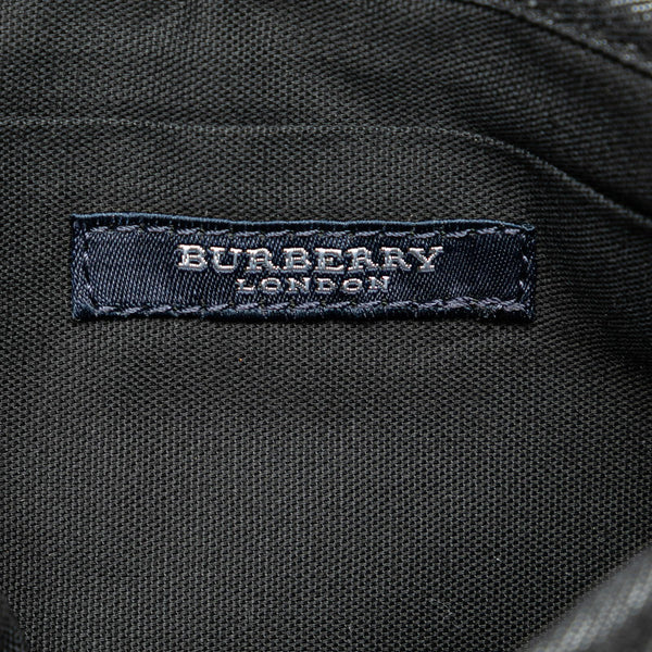 バーバリー ノバチェック 斜め掛け ショルダーバッグ ブラック ベージュ デニム レディース BURBERRY 【中古】