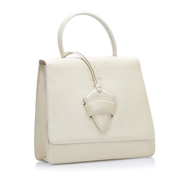 ロエベ バルセロナ ハンドバッグ ショルダーバッグ 2WAY ベージュ ホワイト レザー レディース LOEWE 【中古】