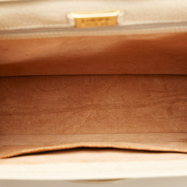ロエベ バルセロナ ハンドバッグ ショルダーバッグ 2WAY ベージュ ホワイト レザー レディース LOEWE 【中古】