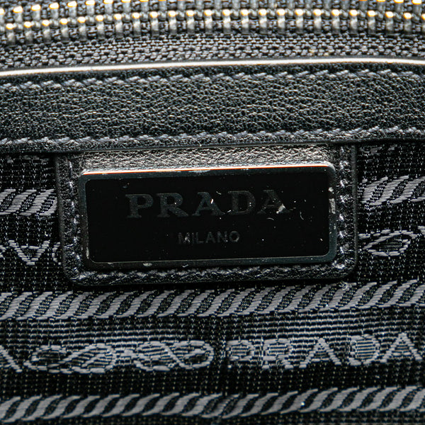 プラダ 三角ロゴプレート ブリーフケース ショルダーバッグ 2WAY 2VG033 ブラック レザー レディース PRADA 【中古】