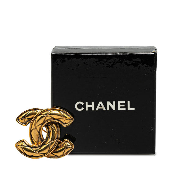 シャネル マトラッセ ココマーク ブローチ ゴールド メッキ レディース CHANEL 【中古】