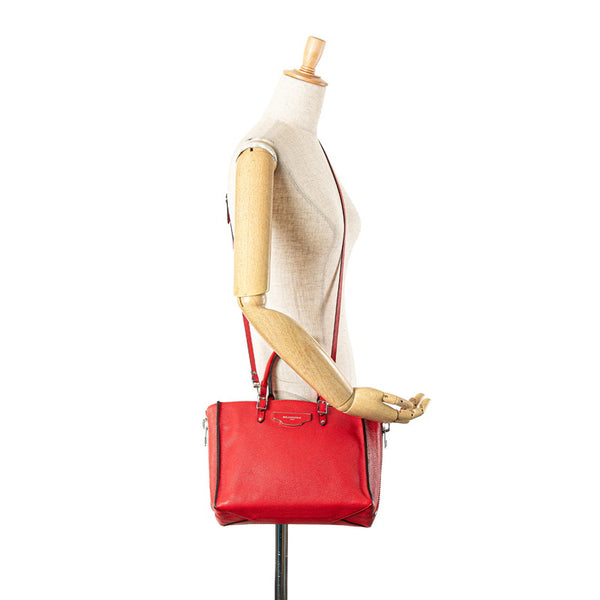 バレンシアガ ザ ペーパー ミニ トートバッグ ショルダーバッグ 2WAY 399531 レッド レザー レディース BALENCIAGA 【中古】