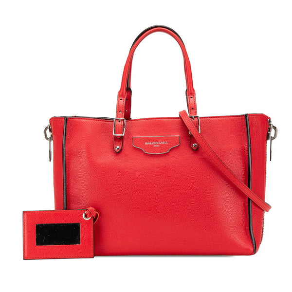 バレンシアガ ザ ペーパー ミニ トートバッグ ショルダーバッグ 2WAY 399531 レッド レザー レディース BALENCIAGA 【中古】