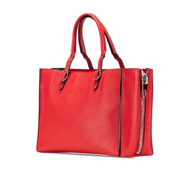 バレンシアガ ザ ペーパー ミニ トートバッグ ショルダーバッグ 2WAY 399531 レッド レザー レディース BALENCIAGA 【中古】