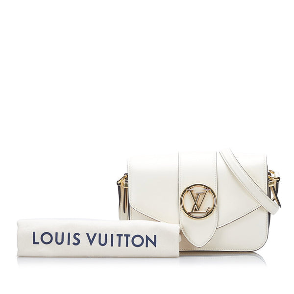 ルイ ヴィトン LV ポンヌフ 斜め掛け ショルダーバッグ M55950 クレーム ホワイト スムースレザー レディース LOUIS VUITTON 【中古】