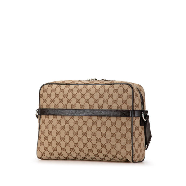 グッチ GGキャンバス 斜め掛け ショルダーバッグ 449173 ベージュ ブラウン キャンバス レザー レディース GUCCI 【中古】