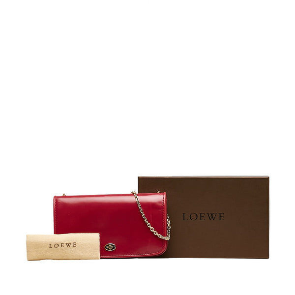 ロエベ チェーンウォレット ピンク レザー レディース LOEWE 【中古】