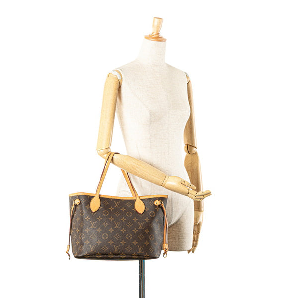 ルイ ヴィトン モノグラム ネヴァーフルPM ハンドバッグ トートバッグ M40155 ブラウン PVC レザー レディース LOUIS VUITTON 【中古】