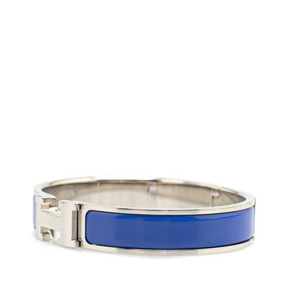 エルメス クリックH PM ブレスレット シルバー ブルー メタル レディース HERMES 【中古】