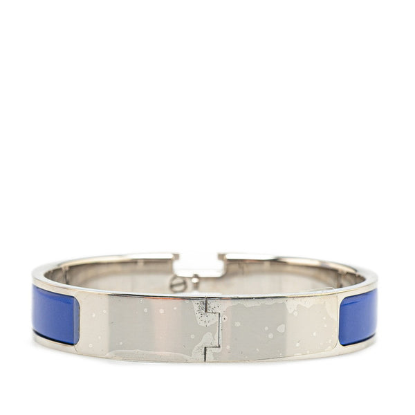 エルメス クリックH PM ブレスレット シルバー ブルー メタル レディース HERMES 【中古】