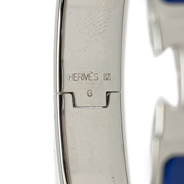エルメス クリックH PM ブレスレット シルバー ブルー メタル レディース HERMES 【中古】