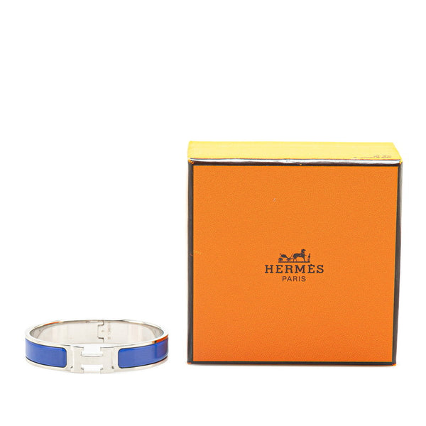 エルメス クリックH PM ブレスレット シルバー ブルー メタル レディース HERMES 【中古】