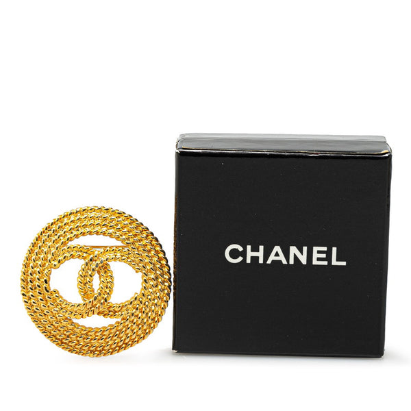 シャネル ヴィンテージ ココマーク チェーン モチーフ ブローチ ゴールド メッキ レディース CHANEL 【中古】