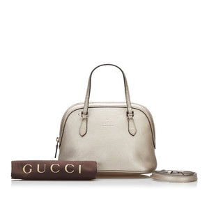 グッチ ハンドバッグ ショルダーバッグ 2WAY 341504 シルバー レザー レディース GUCCI 【中古】