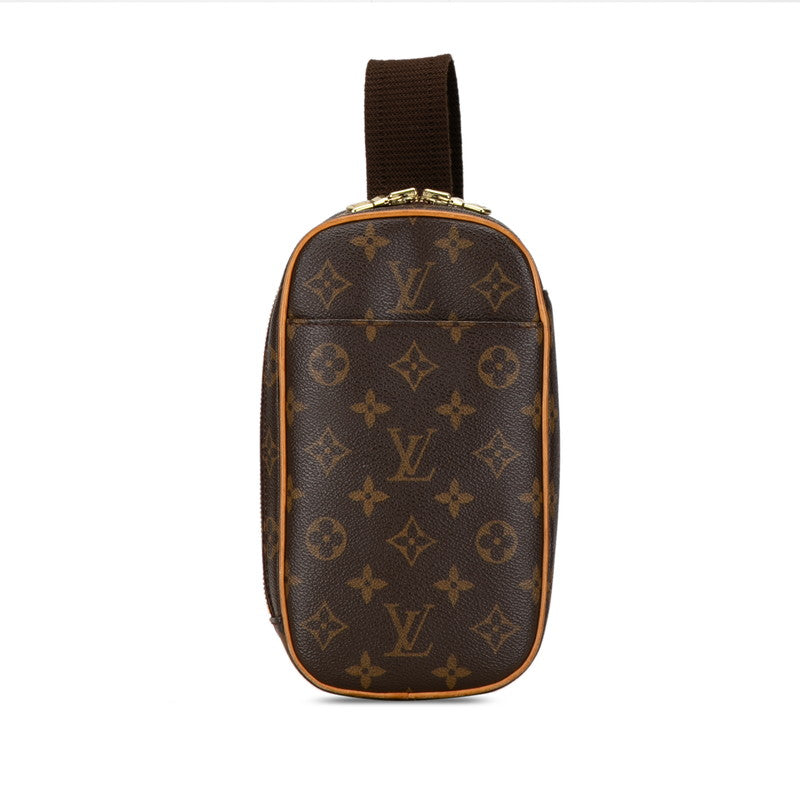 ルイ ヴィトン モノグラム ポシェットガンジュ ボディバッグ ウエストバッグ M51870 ブラウン PVC レザー メンズ LOUIS VUITTON 【中古】