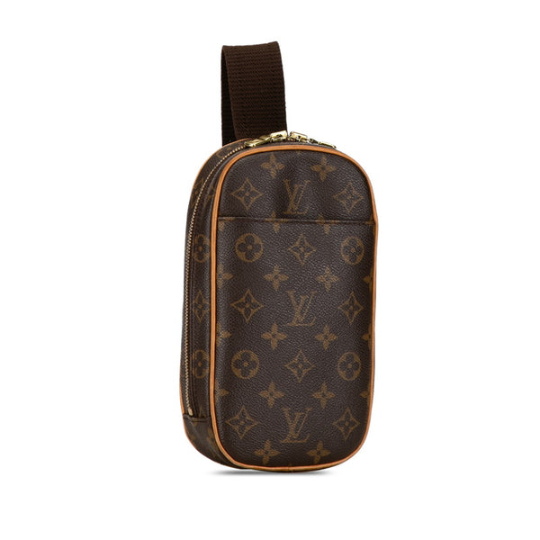 ルイ ヴィトン モノグラム ポシェットガンジュ ボディバッグ ウエストバッグ M51870 ブラウン PVC レザー メンズ LOUIS VUITTON 【中古】