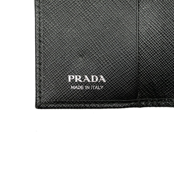 プラダ 三角ロゴプレート キーケース 1PG004 ブラック サフィアーノレザー レディース PRADA 【中古】