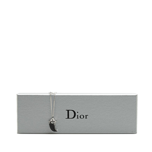 ディオール Diorロゴ 牙 モチーフ チェーン ブレスレット シルバー ブラック メタル レディース Dior 【中古】