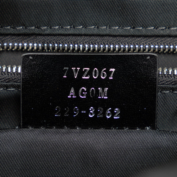 フェンディ ズッカ フェンディネス スモール ボディバッグ ショルダーバッグ 7VZ067 ブラック キャンバス レザー メンズ FENDI 【中古】
