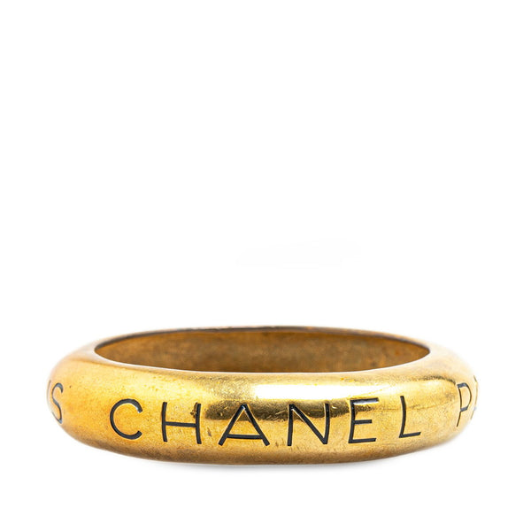 シャネル ヴィンテージ ロゴ バングル ゴールド メッキ レディース CHANEL 【中古】