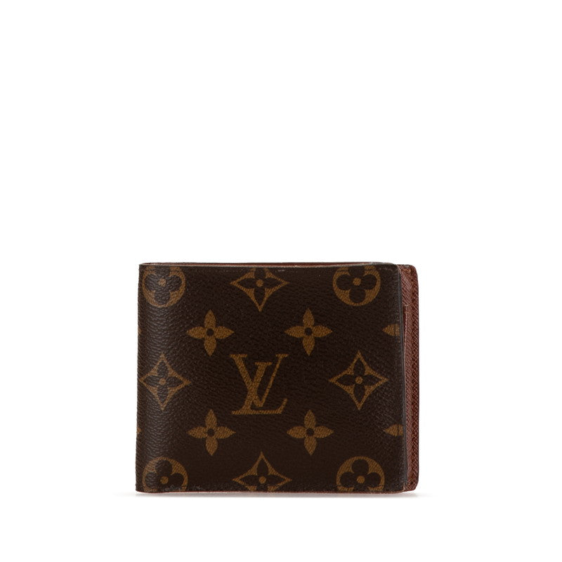 ルイ ヴィトン モノグラム ポルトフォイユ マルコ NM 二つ折り財布 M62288 ブラウン PVC レザー レディース LOUIS VUITTON 【中古】