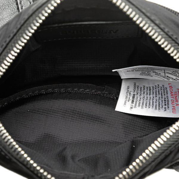 バーバリー ロゴプリント ボディバッグ ウエストバッグ ブラック ナイロン レディース BURBERRY 【中古】