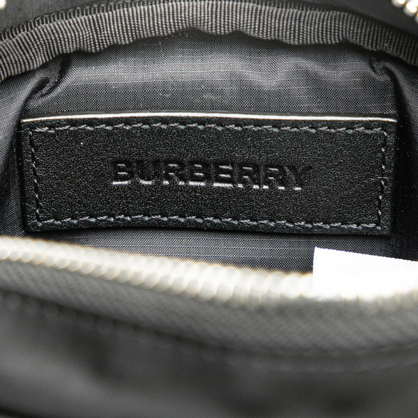 バーバリー ロゴプリント ボディバッグ ウエストバッグ ブラック ナイロン レディース BURBERRY 【中古】