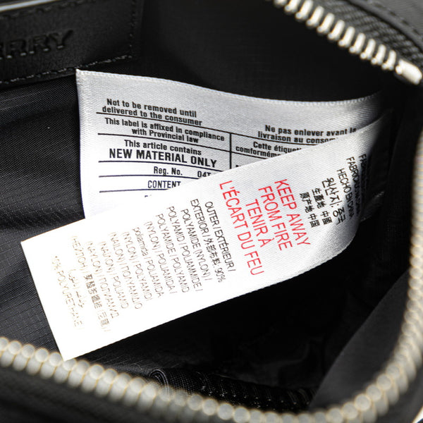 バーバリー ロゴプリント ボディバッグ ウエストバッグ ブラック ナイロン レディース BURBERRY 【中古】