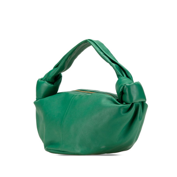 ボッテガヴェネタ ダブルノット ハンドバッグ グリーン レザー レディース BOTTEGAVENETA 【中古】